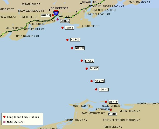 Mesomap of nearby weather buoys