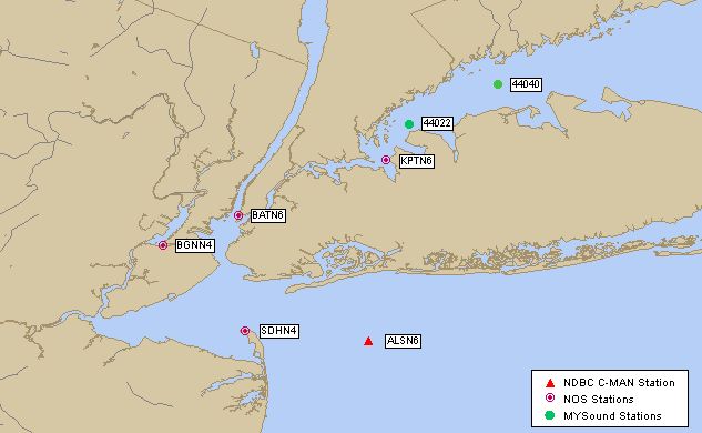 Mesomap of nearby weather buoys