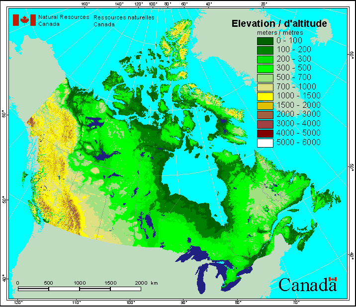 Image result for Canada elevation