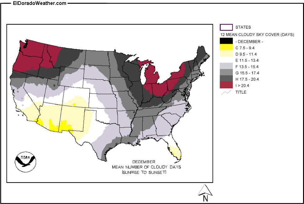 Annual Cloud Cover Map United States Yearly [Annual] And Monthly Mean Number Of Cloudy Days  Sunrise To Sunset