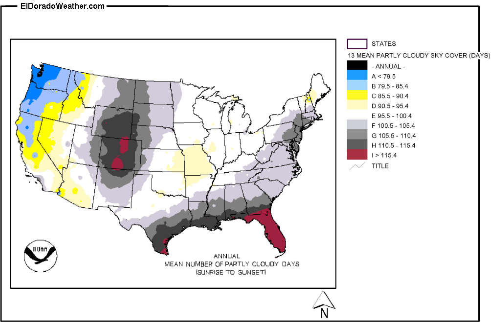 United States Yearly Annual And Monthly Mean Number Of Partly Cloudy Days Sunrise To Sunset