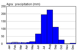 Agra India Annual Precipitation Graph