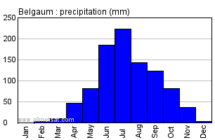 Belgaum India Annual Precipitation Graph