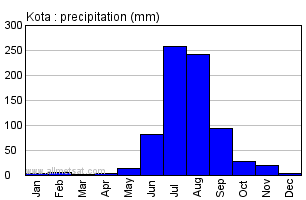 Kota India Annual Precipitation Graph