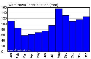 Iwamizawa Japan Annual Precipitation Graph