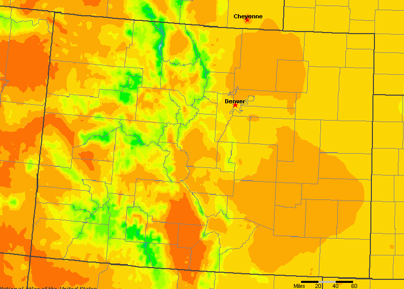 The State of Colorado Yearly Average Precipitation