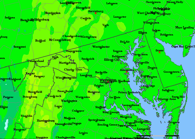 The State of Maryland Yearly Average Precipitation