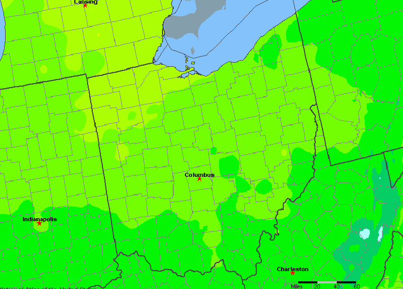 The State of Ohio Yearly Average Precipitation