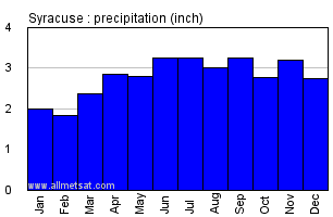 Syracuse New York Annual Precipitation Graph