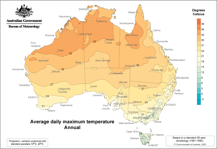Australia Daily Maximum Temperatures