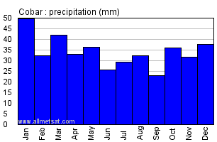Cobar Australia Annual Precipitation Graph