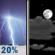 Tonight: A 20 percent chance of showers and thunderstorms before 9pm.  Mostly cloudy, with a low around 52. West wind 10 to 15 mph becoming light  after midnight. 