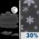 Wednesday Night: A 30 percent chance of snow after 3am.  Mostly cloudy, with a low around 8.