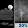Thursday Night: A 20 percent chance of showers and thunderstorms after 1am.  Partly cloudy, with a low around 73. Calm wind. 