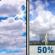 Friday: A 50 percent chance of showers and thunderstorms, mainly after 1pm.  Cloudy, then gradually becoming mostly sunny, with a high near 90. Light and variable wind. 