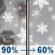 Wednesday: Rain, possibly mixed with snow showers, becoming all snow after 8am. Some thunder is also possible. High near 41. Windy, with a west southwest wind 21 to 28 mph, with gusts as high as 40 mph. Chance of precipitation is 90%. New snow accumulation of less than a half inch possible. Wednesday: Rain, possibly mixed with snow showers, becoming all snow after 8am. Some thunder is also possible. High near 41. Windy, with a west southwest wind 21 to 28 mph, with gusts as high as 40 mph. Chance of precipitation is 90%. New snow accumulation of less than a half inch possible.