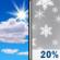 Thursday: A 20 percent chance of snow after noon.  Mostly sunny, with a high near -13. North wind 5 to 10 mph. 