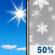 Today: A chance of snow after 3pm.  Increasing clouds, with a high near 9. Calm wind.  Chance of precipitation is 50%.