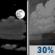 Thursday Night: A chance of showers between 1am and 4am, then a chance of showers and thunderstorms after 4am.  Partly cloudy, with a low around 73. Calm wind.  Chance of precipitation is 30%.