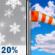 Tuesday: A 20 percent chance of snow showers before noon.  Cloudy through mid morning, then gradual clearing, with a high near 53. Breezy, with a west wind 10 to 15 mph, with gusts as high as 24 mph. 