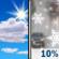 Wednesday: A slight chance of snow showers between noon and 3pm, then a slight chance of rain showers after 3pm. Some thunder is also possible.  Mostly sunny, with a high near 52. Chance of precipitation is 10%.