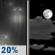 Tuesday Night: A slight chance of rain between 10pm and 11pm.  Partly cloudy, with a low around 46. Light and variable wind.  Chance of precipitation is 20%.
