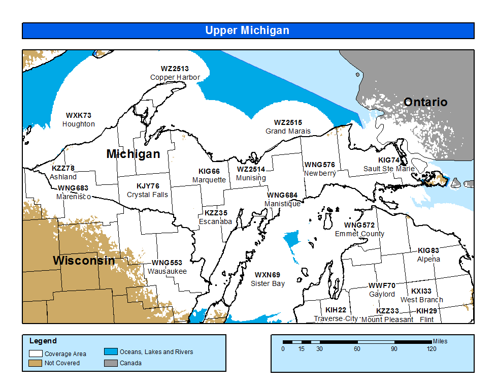 Michigan Weather Radio Coverage Map
