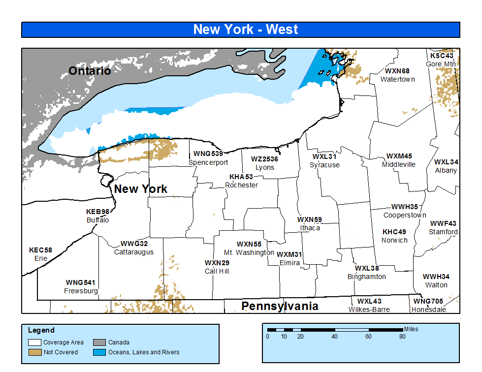 New York Weather Radio Coverage Map